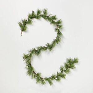 12' Long Needle Pine with White Berry Garland - He Green